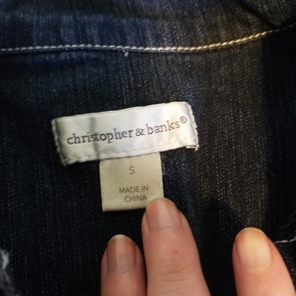 CChristopher & Banks Dark Wash Jean Denim Jacket - Picture 4 of 5